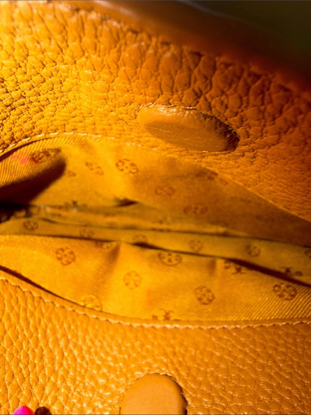 Tory Burch Tan Pebbled Leather Crossbody with Gold Logo